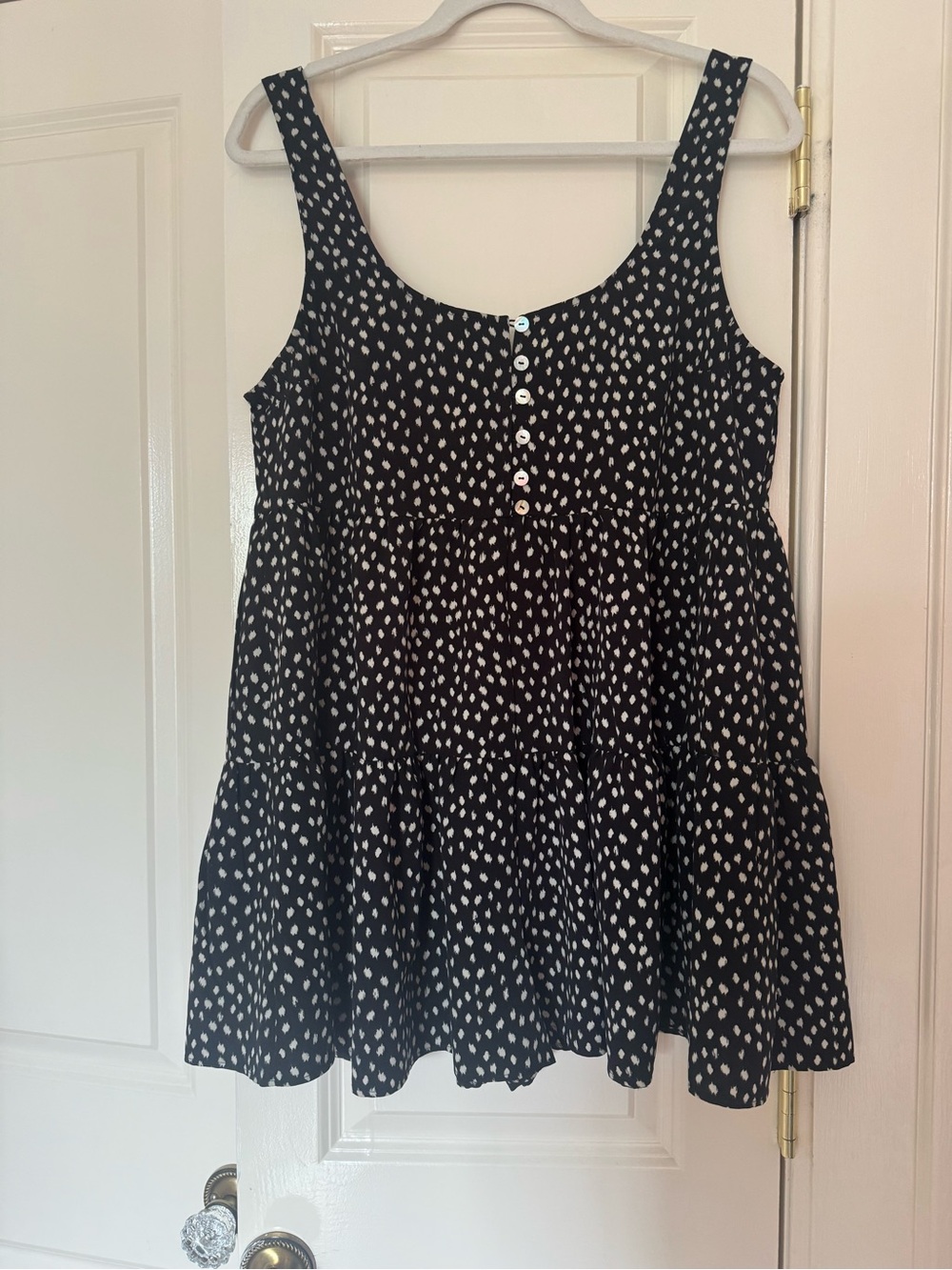 Urban Outfitters Black with White Spot Button-Front Dress romper